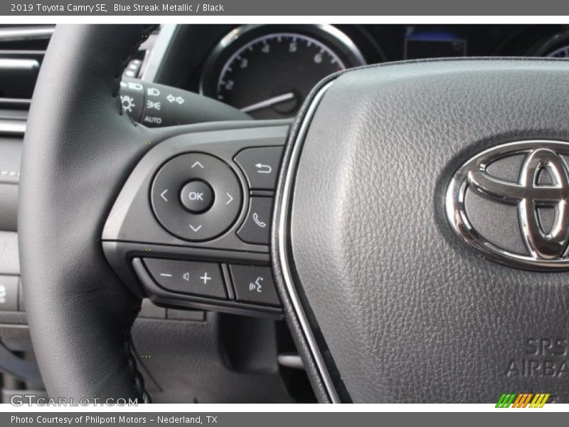 Blue Streak Metallic / Black 2019 Toyota Camry SE