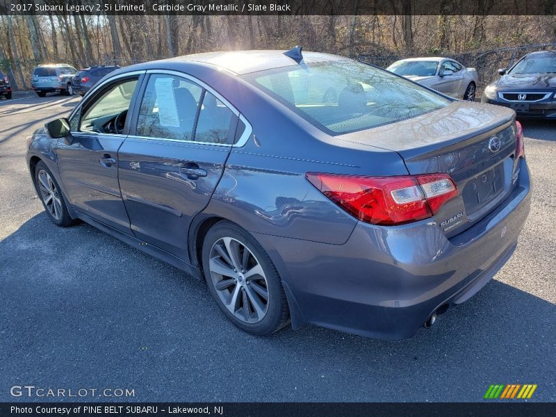 Carbide Gray Metallic / Slate Black 2017 Subaru Legacy 2.5i Limited