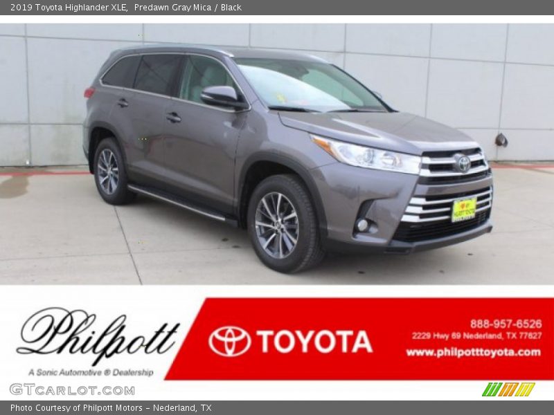 Predawn Gray Mica / Black 2019 Toyota Highlander XLE