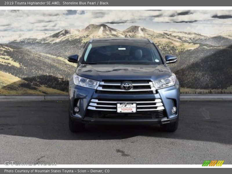 Shoreline Blue Pearl / Black 2019 Toyota Highlander SE AWD
