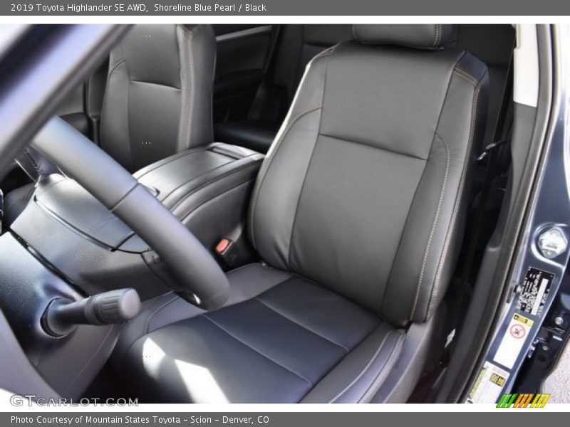 Shoreline Blue Pearl / Black 2019 Toyota Highlander SE AWD