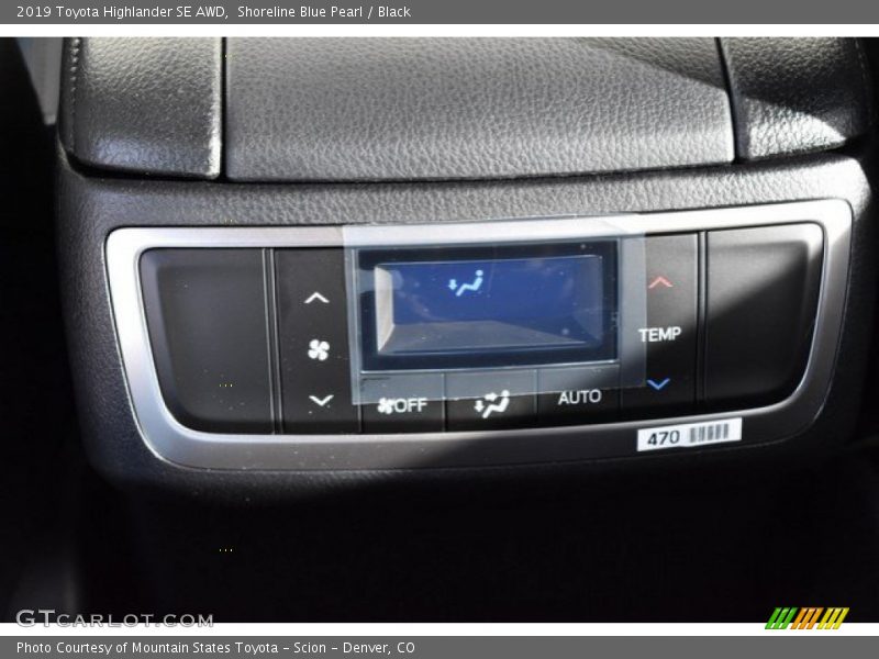 Shoreline Blue Pearl / Black 2019 Toyota Highlander SE AWD