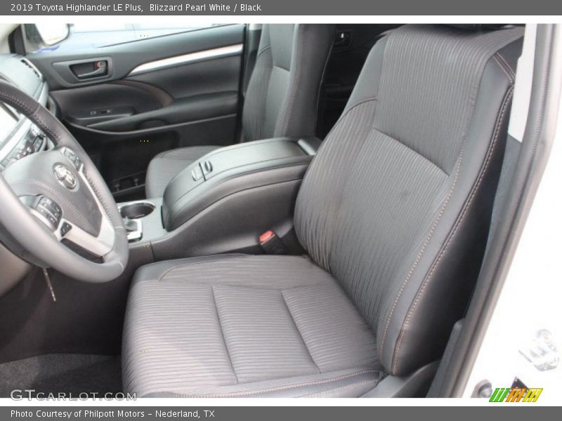 Front Seat of 2019 Highlander LE Plus