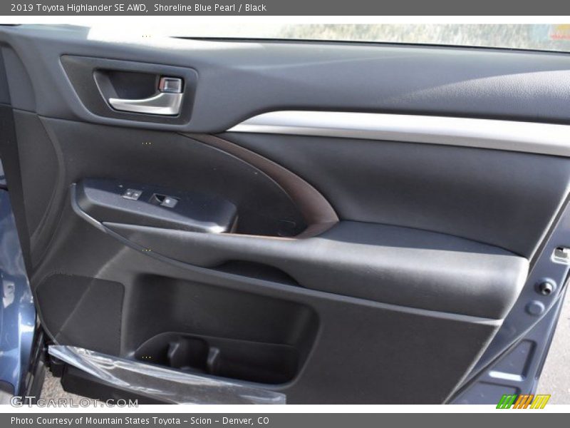 Shoreline Blue Pearl / Black 2019 Toyota Highlander SE AWD