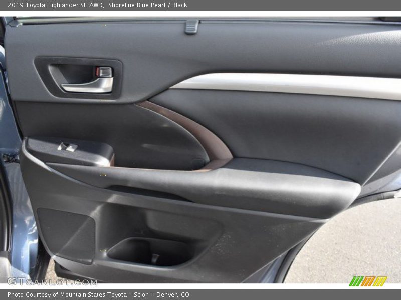 Shoreline Blue Pearl / Black 2019 Toyota Highlander SE AWD
