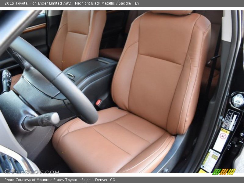 Midnight Black Metallic / Saddle Tan 2019 Toyota Highlander Limited AWD