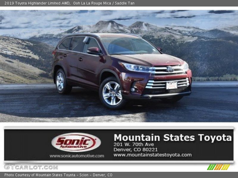 Ooh La La Rouge Mica / Saddle Tan 2019 Toyota Highlander Limited AWD