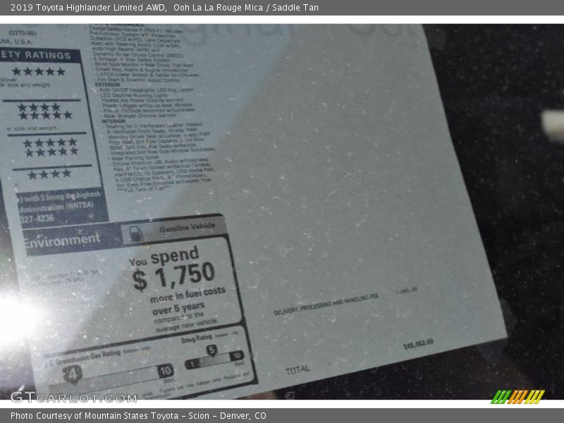 Ooh La La Rouge Mica / Saddle Tan 2019 Toyota Highlander Limited AWD
