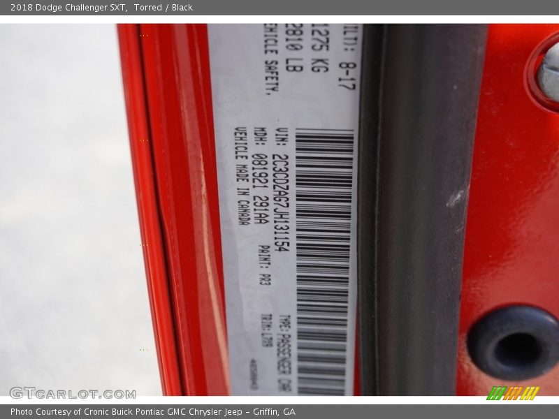 Torred / Black 2018 Dodge Challenger SXT