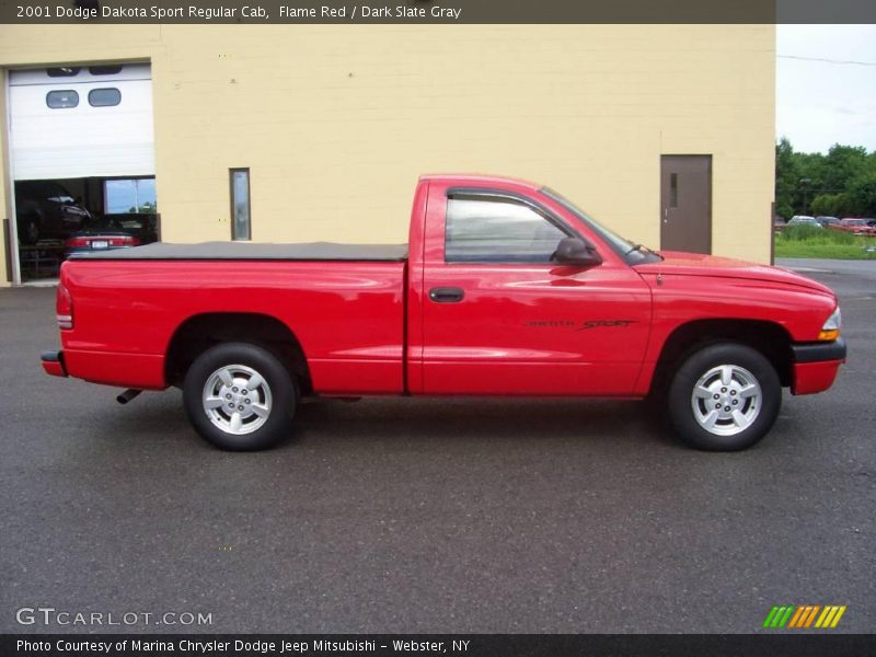 Flame Red / Dark Slate Gray 2001 Dodge Dakota Sport Regular Cab