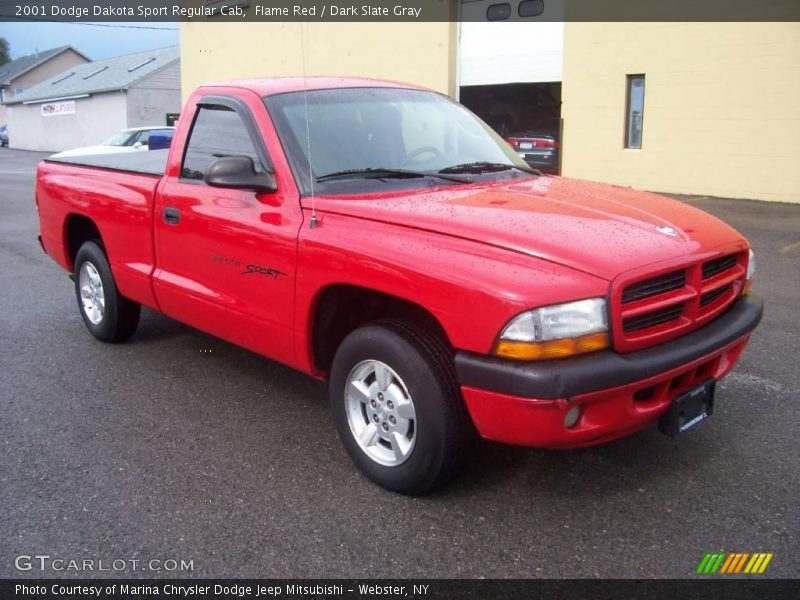 Flame Red / Dark Slate Gray 2001 Dodge Dakota Sport Regular Cab