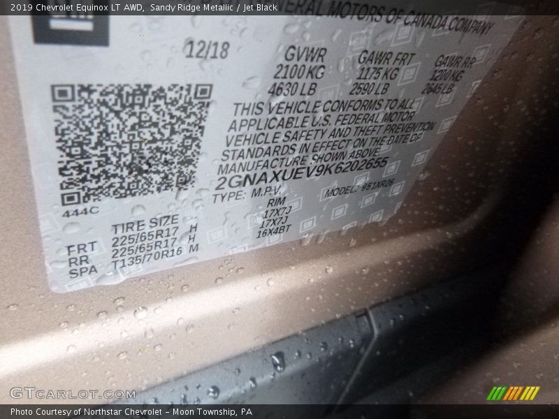 Sandy Ridge Metallic / Jet Black 2019 Chevrolet Equinox LT AWD