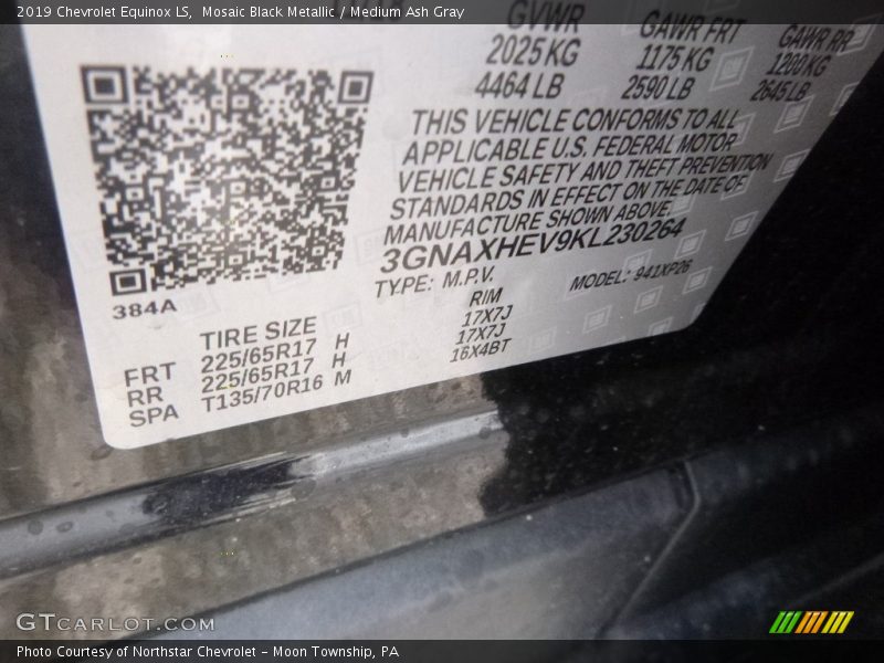 Mosaic Black Metallic / Medium Ash Gray 2019 Chevrolet Equinox LS