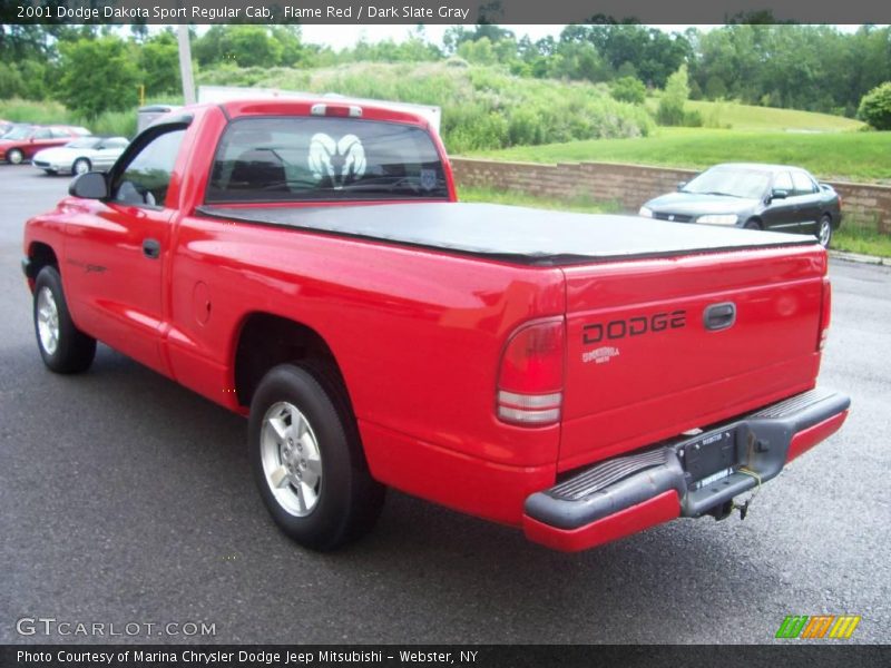 Flame Red / Dark Slate Gray 2001 Dodge Dakota Sport Regular Cab