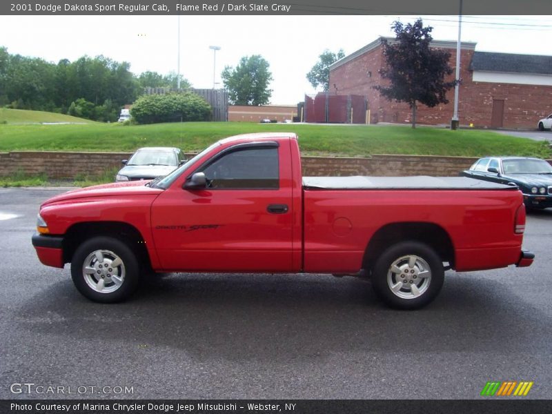 Flame Red / Dark Slate Gray 2001 Dodge Dakota Sport Regular Cab