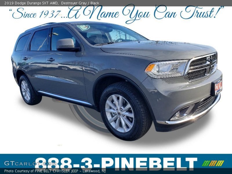 Destroyer Gray / Black 2019 Dodge Durango SXT AWD