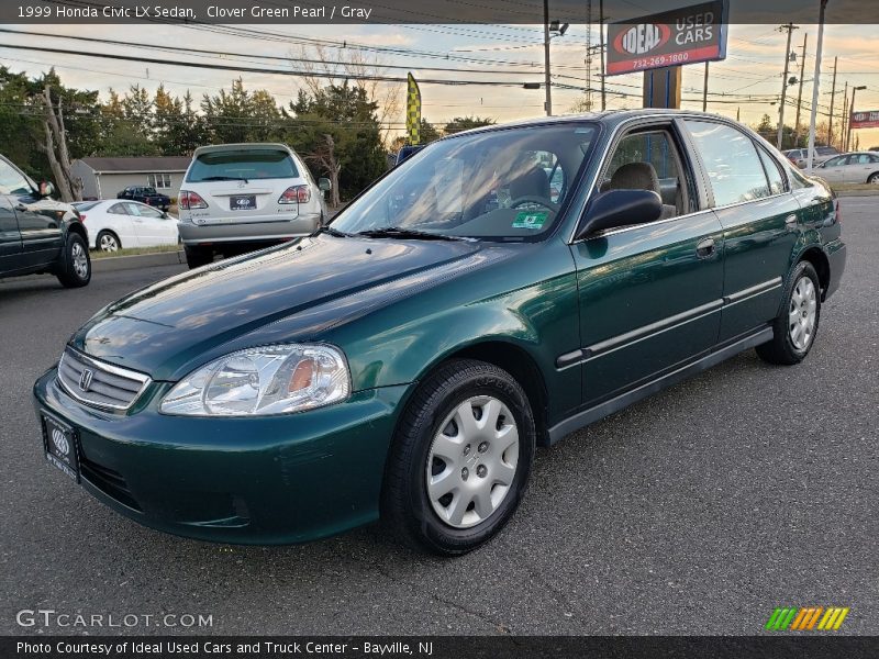 Clover Green Pearl / Gray 1999 Honda Civic LX Sedan