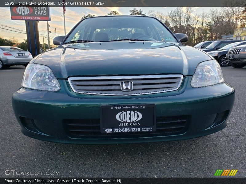 Clover Green Pearl / Gray 1999 Honda Civic LX Sedan