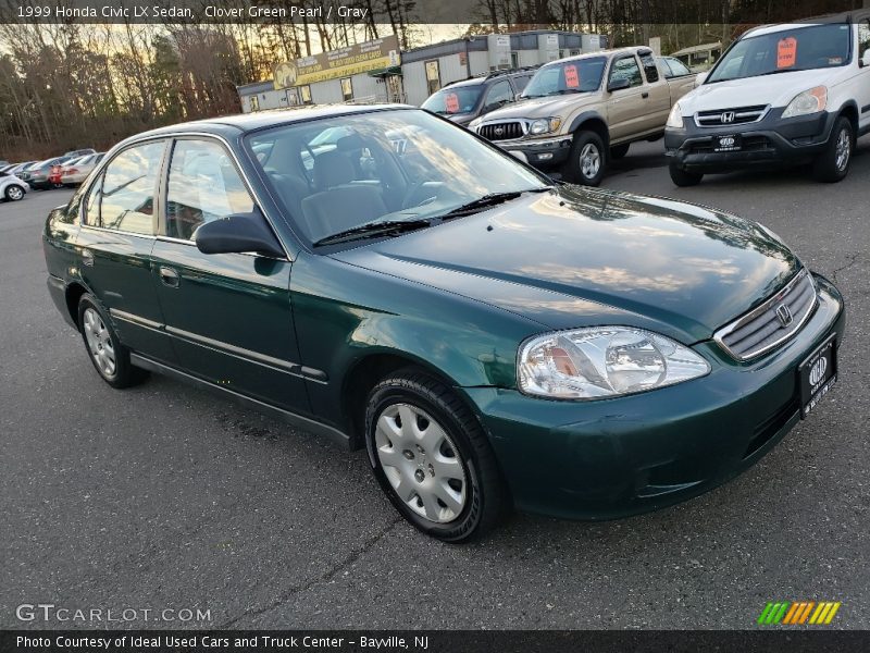 Clover Green Pearl / Gray 1999 Honda Civic LX Sedan
