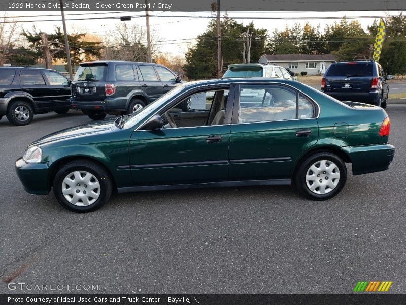 Clover Green Pearl / Gray 1999 Honda Civic LX Sedan