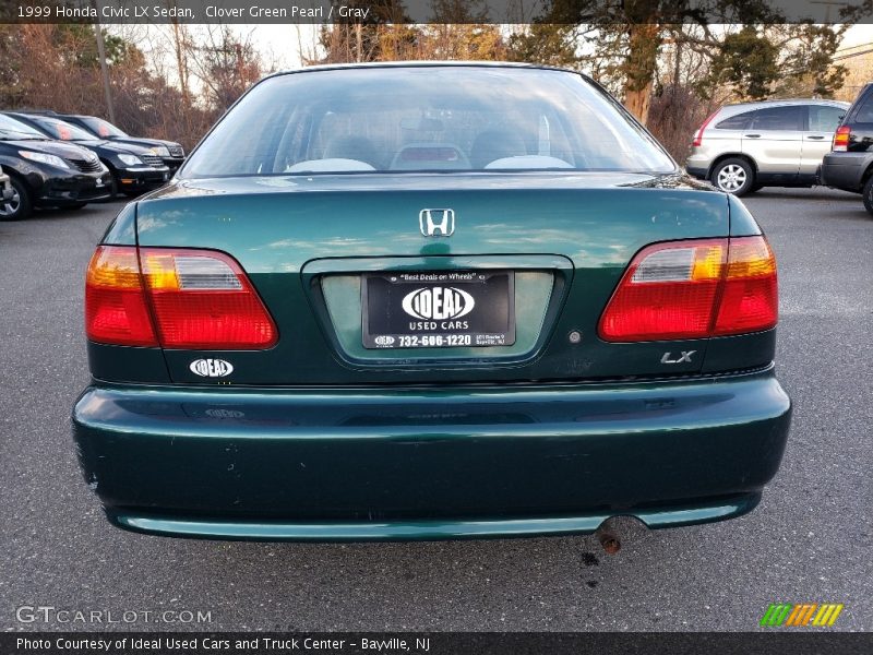 Clover Green Pearl / Gray 1999 Honda Civic LX Sedan