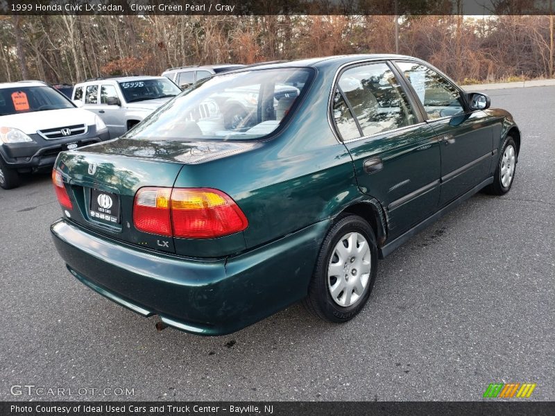 Clover Green Pearl / Gray 1999 Honda Civic LX Sedan