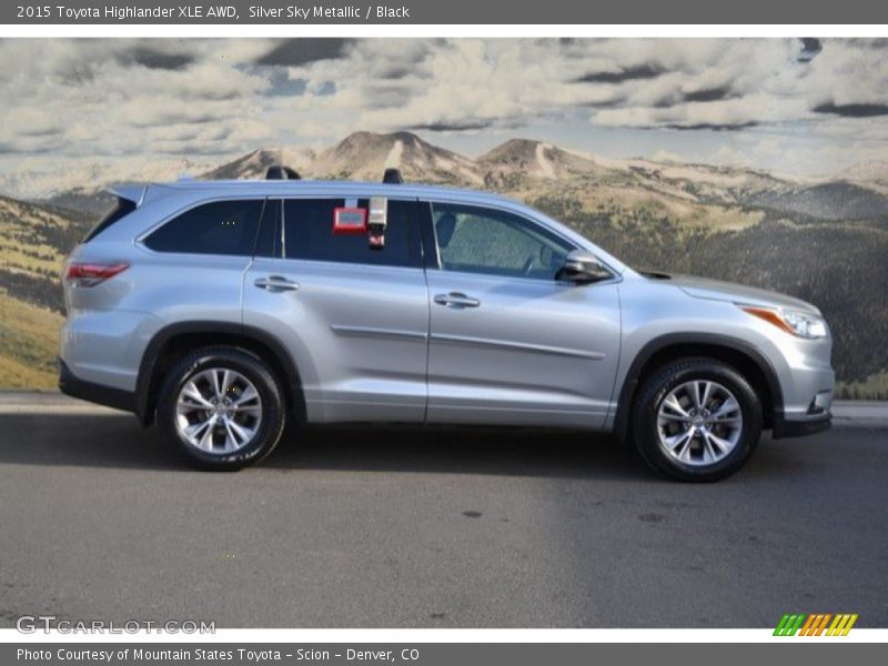 Silver Sky Metallic / Black 2015 Toyota Highlander XLE AWD
