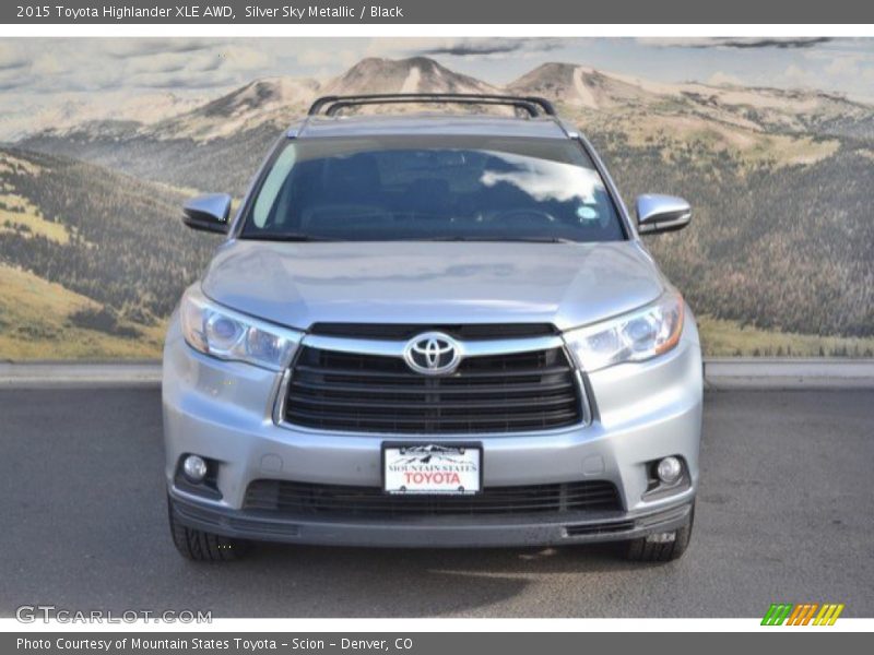 Silver Sky Metallic / Black 2015 Toyota Highlander XLE AWD