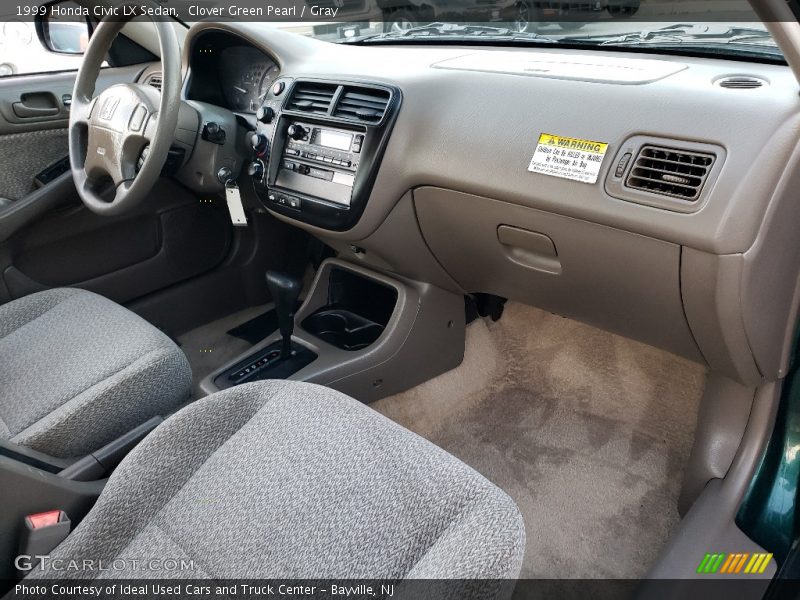 Clover Green Pearl / Gray 1999 Honda Civic LX Sedan