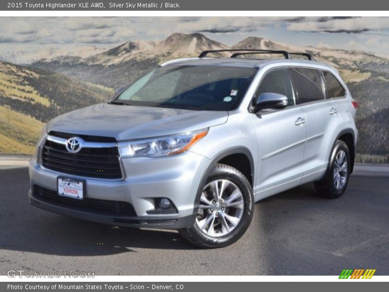 Silver Sky Metallic / Black 2015 Toyota Highlander XLE AWD