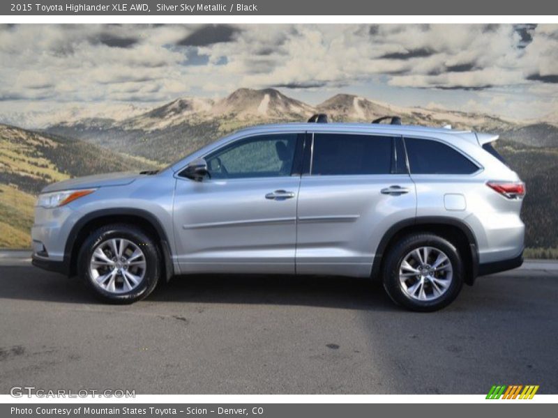 Silver Sky Metallic / Black 2015 Toyota Highlander XLE AWD