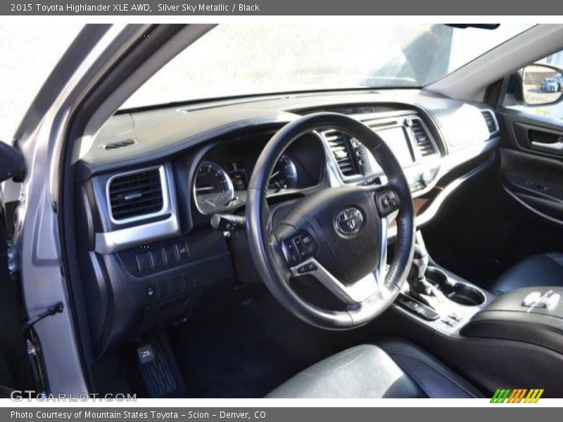 Silver Sky Metallic / Black 2015 Toyota Highlander XLE AWD