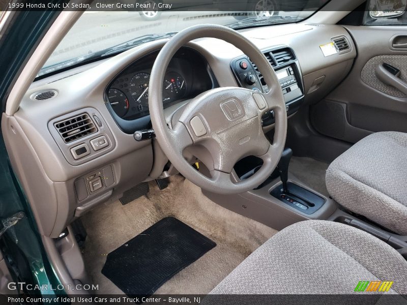 Clover Green Pearl / Gray 1999 Honda Civic LX Sedan