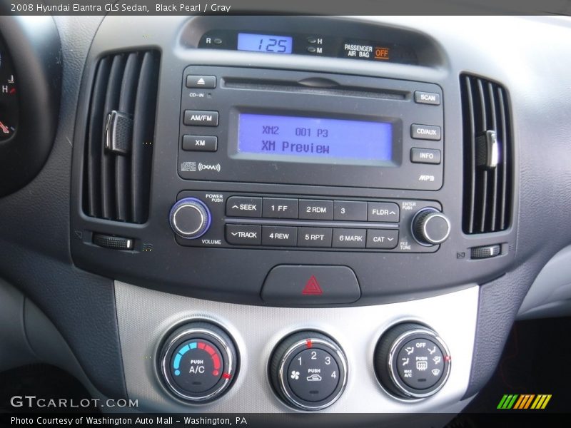 Black Pearl / Gray 2008 Hyundai Elantra GLS Sedan