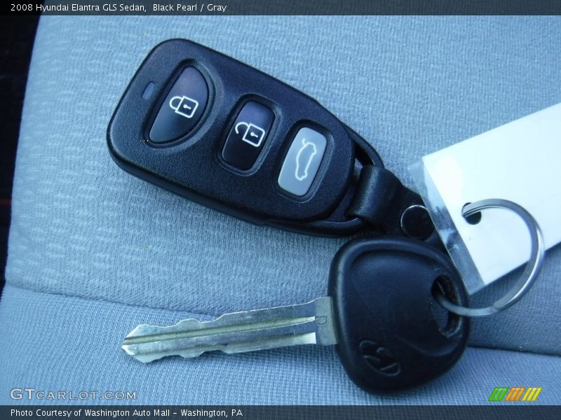 Black Pearl / Gray 2008 Hyundai Elantra GLS Sedan