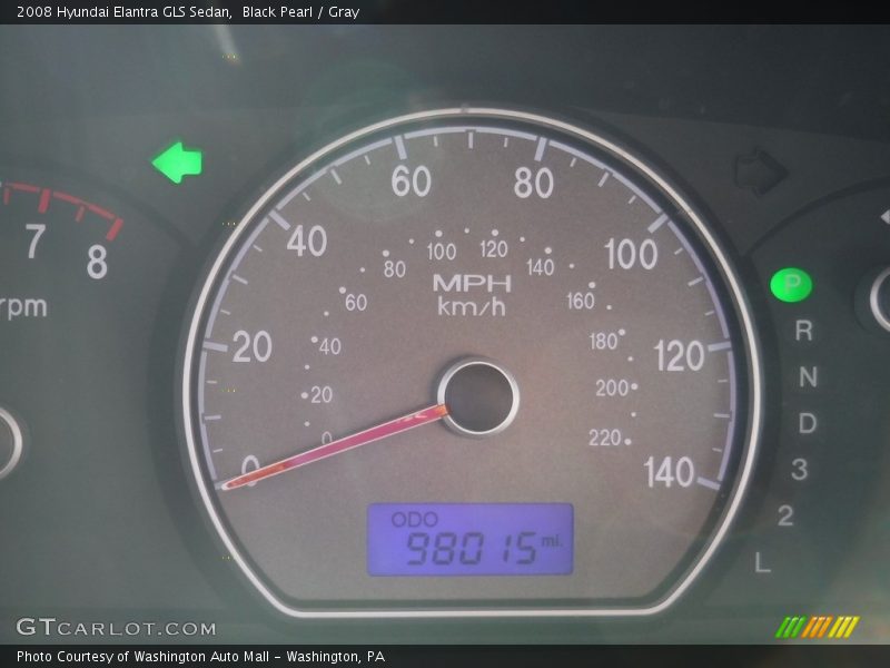 Black Pearl / Gray 2008 Hyundai Elantra GLS Sedan