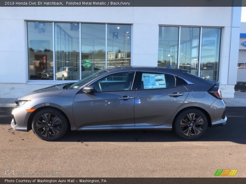Polished Metal Metallic / Black/Ivory 2019 Honda Civic EX Hatchback