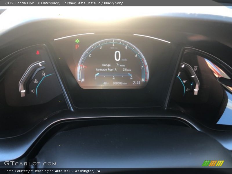 Polished Metal Metallic / Black/Ivory 2019 Honda Civic EX Hatchback