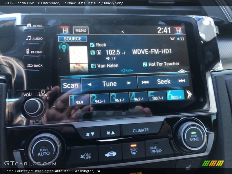 Polished Metal Metallic / Black/Ivory 2019 Honda Civic EX Hatchback