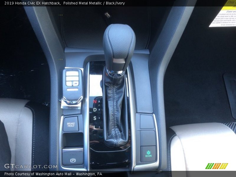Polished Metal Metallic / Black/Ivory 2019 Honda Civic EX Hatchback