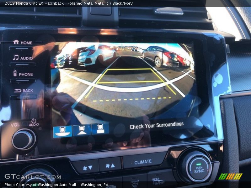 Polished Metal Metallic / Black/Ivory 2019 Honda Civic EX Hatchback