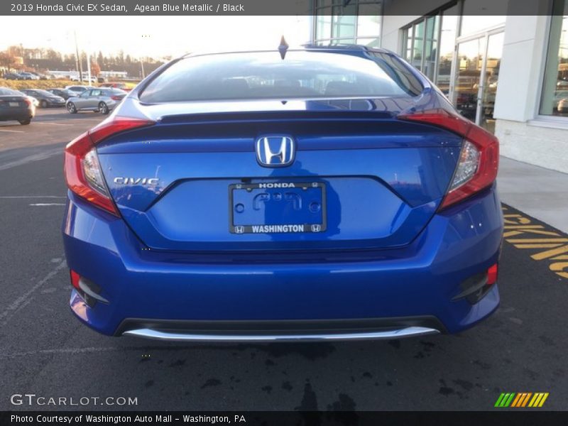 Agean Blue Metallic / Black 2019 Honda Civic EX Sedan