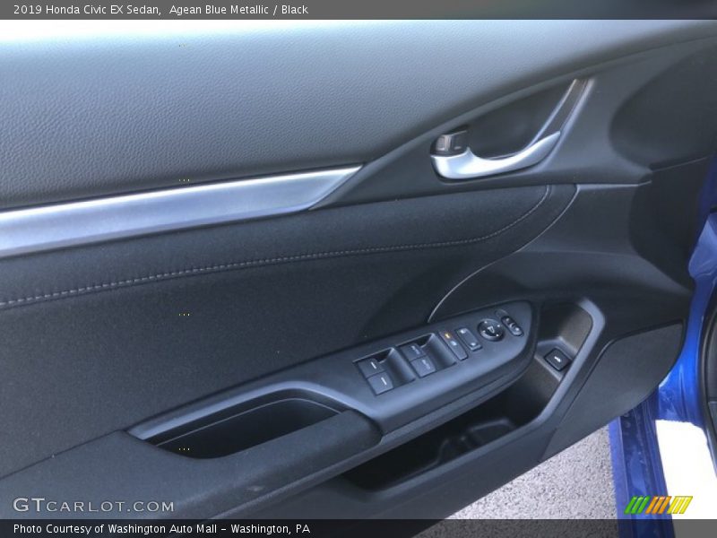 Agean Blue Metallic / Black 2019 Honda Civic EX Sedan