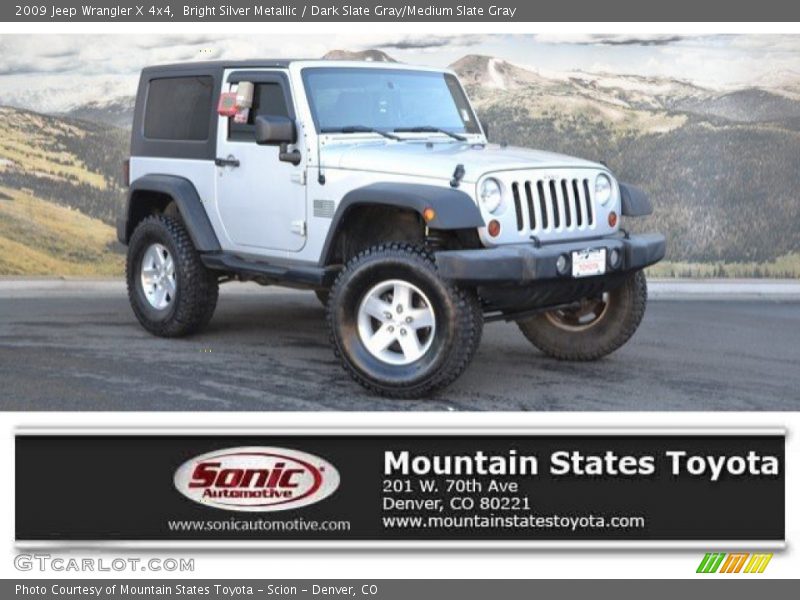 Bright Silver Metallic / Dark Slate Gray/Medium Slate Gray 2009 Jeep Wrangler X 4x4