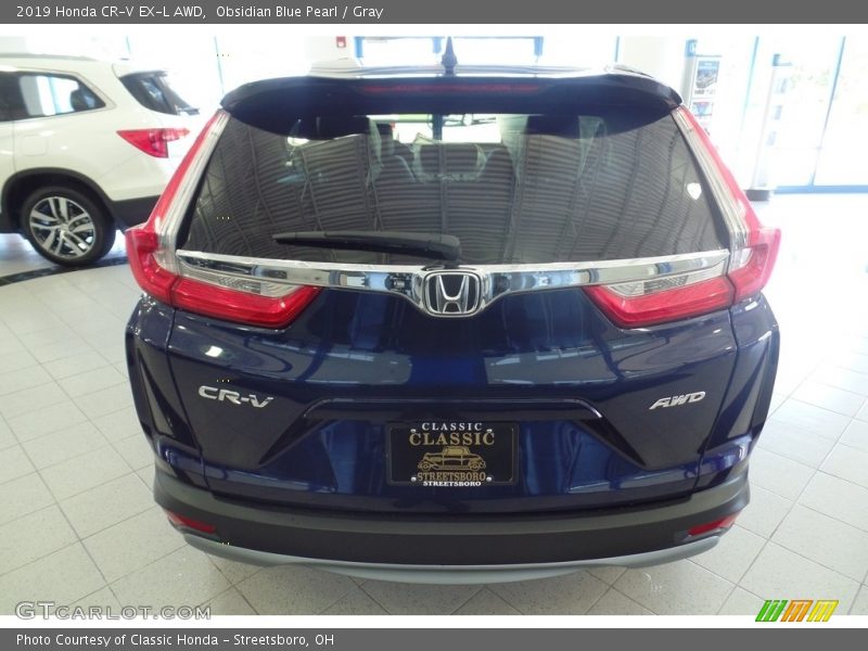 Obsidian Blue Pearl / Gray 2019 Honda CR-V EX-L AWD