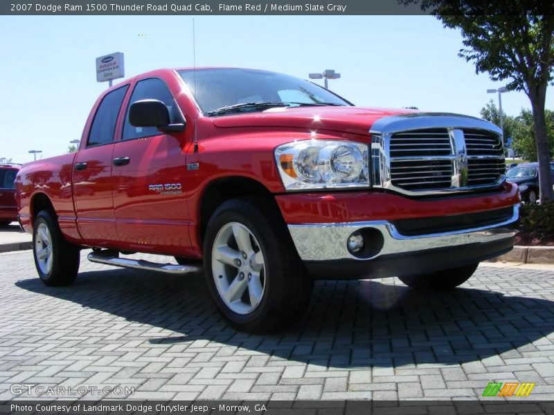 Flame Red / Medium Slate Gray 2007 Dodge Ram 1500 Thunder Road Quad Cab