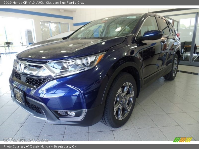 Obsidian Blue Pearl / Gray 2019 Honda CR-V LX AWD