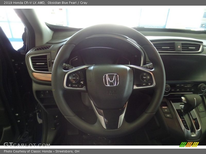 Obsidian Blue Pearl / Gray 2019 Honda CR-V LX AWD
