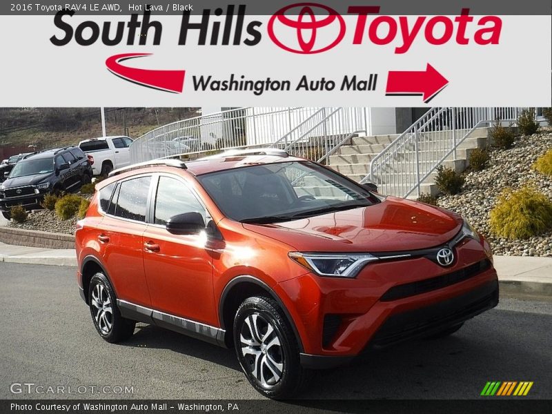 Hot Lava / Black 2016 Toyota RAV4 LE AWD