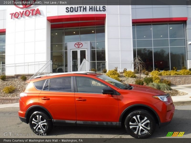 Hot Lava / Black 2016 Toyota RAV4 LE AWD